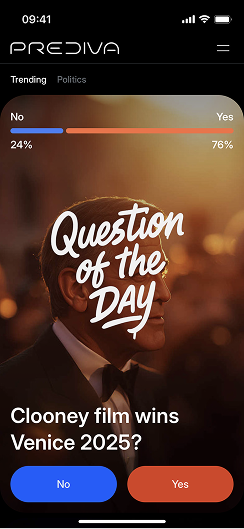 Prediva mobile app screenshot: predictions and live markets